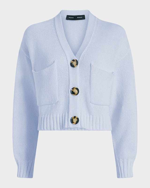 Sofia Cropped Cotton Knit Cardigan